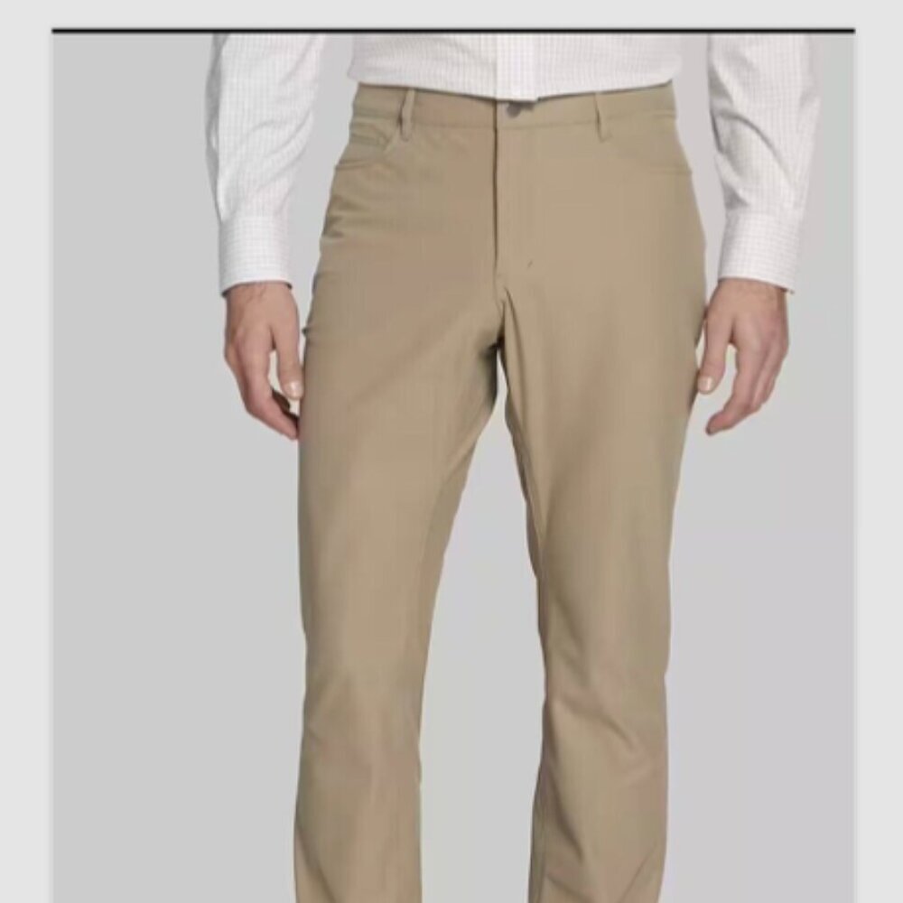 Jos. A. Bank Tan Pseudo-Dress Pants - Classic Straight Fit